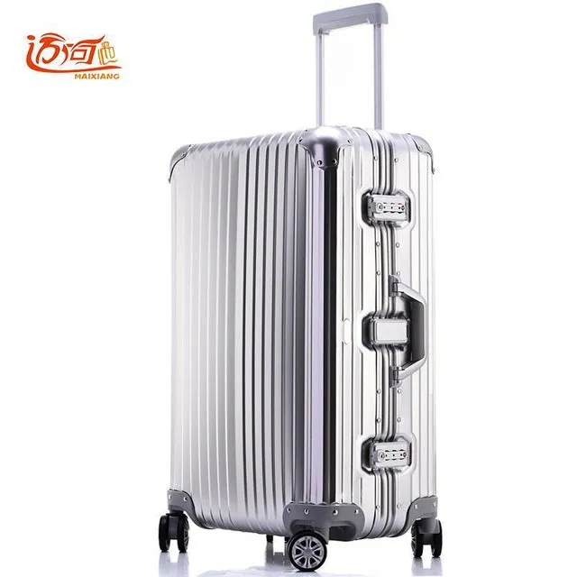 100% Fully Aluminum-Magnesium Alloy Koffers Trolleys Koffers 20/25 Inch Aluminum Suitcase For Woman