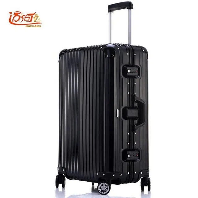 100% Fully Aluminum-Magnesium Alloy Travel Suitcase 20/25 Inch Ladies Luggage Suitcase Man Crash