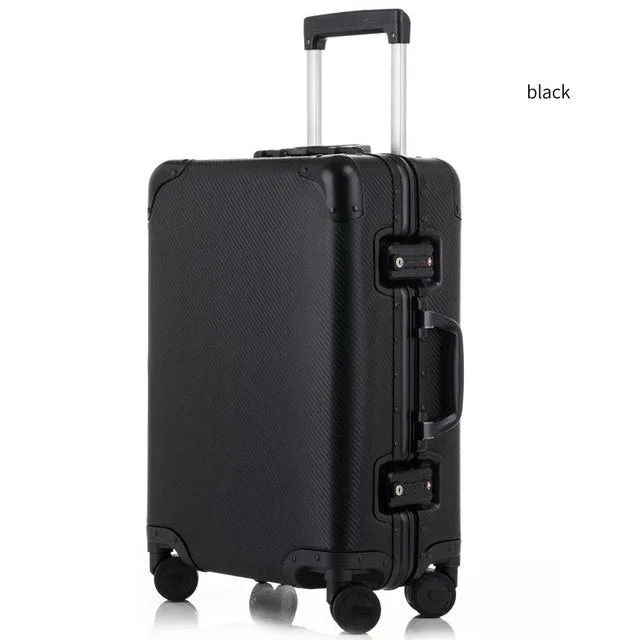 100% High Quality Aluminum Alloy Rolling Luggage Spinner Suitcases Wheel 20 Inch Men Business Carry