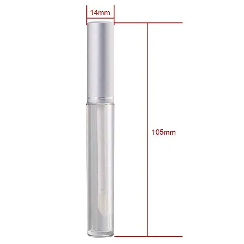 10Pcs Empty Tubes Lip Gloss Balm Cosmetic Mini Containers (3.5ml, silver)