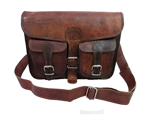 15X11" Vintage Leather Messenger Bag Satchel Cross Body Bag Laptop Macbook Bag