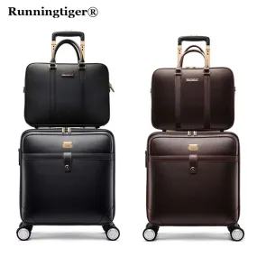 16"20"24"Luxury Luggage Suitcase Bag,Waterproof Pu Leather Travel Box With Wheel ,Rolling Trolley