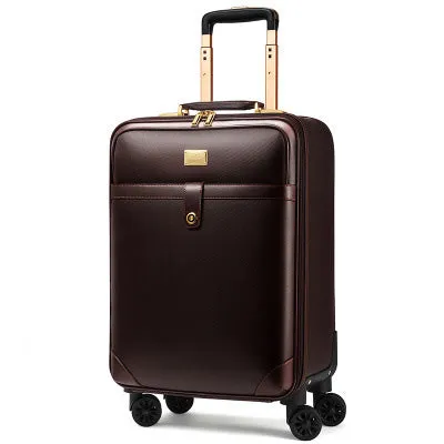 16"20"24"Luxury Luggage Suitcase Bag,Waterproof Pu Leather Travel Box With Wheel ,Rolling Trolley