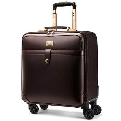 16"20"24"Luxury Luggage Suitcase Bag,Waterproof Pu Leather Travel Box With Wheel ,Rolling Trolley