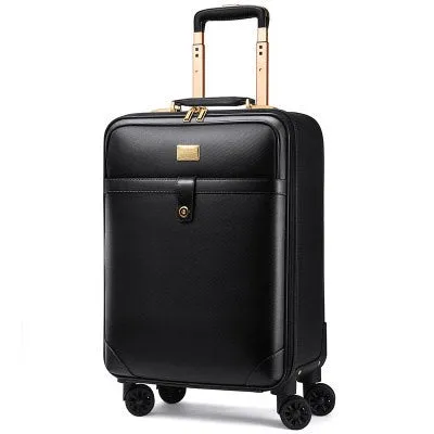 16"20"24"Luxury Luggage Suitcase Bag,Waterproof Pu Leather Travel Box With Wheel ,Rolling Trolley