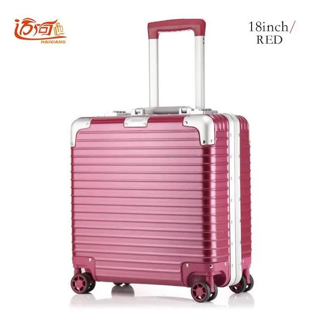 18 Inch Trolley Alluminio Maleta De Cabina Busy Board Aluminium Rolling Luggage Aluminium Suitcases