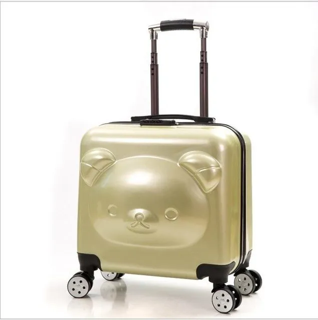 18/20 Inch Pc  Abs Girl Cartoon Pull Rod Box Trolley Case 3D Child Travel Luggage Anime Suitcase