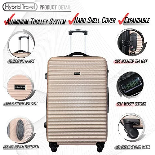 2 Pc Luggage Set Durable Lightweight Hard Case Spinner Suitecase 20In29In Lug2 Ly06Scale Champagne