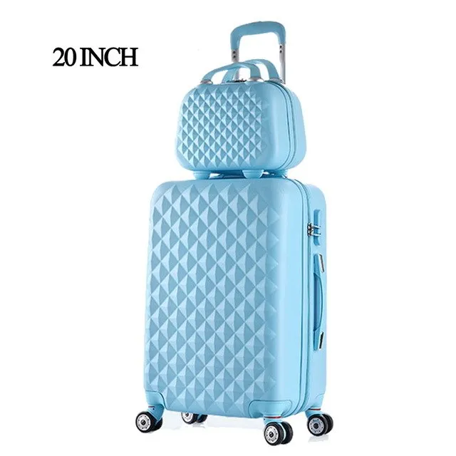 2 Pcs/Set Beautiful 14 Polegada Cosmetic Bag 20"24"28"Polegadas Girl Students Trolley Travel