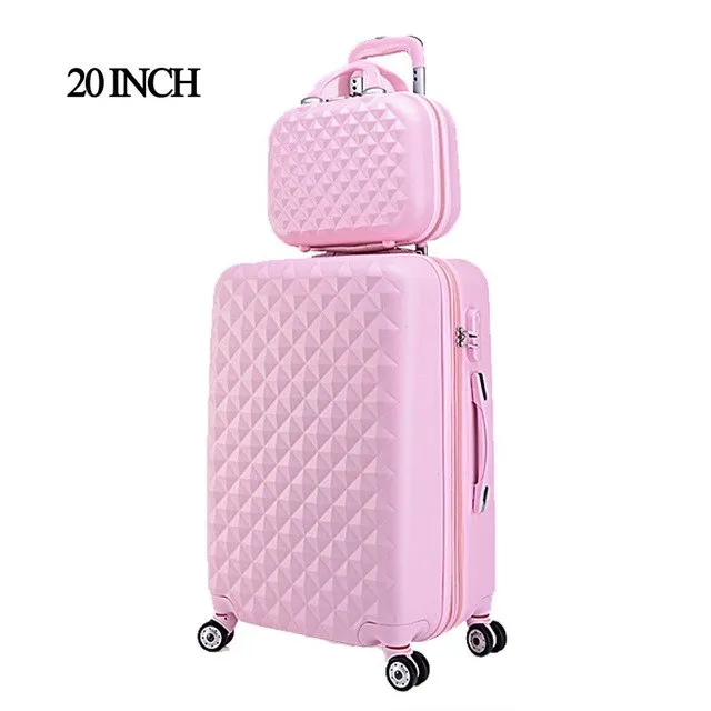 2 Pcs/Set Beautiful 14 Polegada Cosmetic Bag 20"24"28"Polegadas Girl Students Trolley Travel