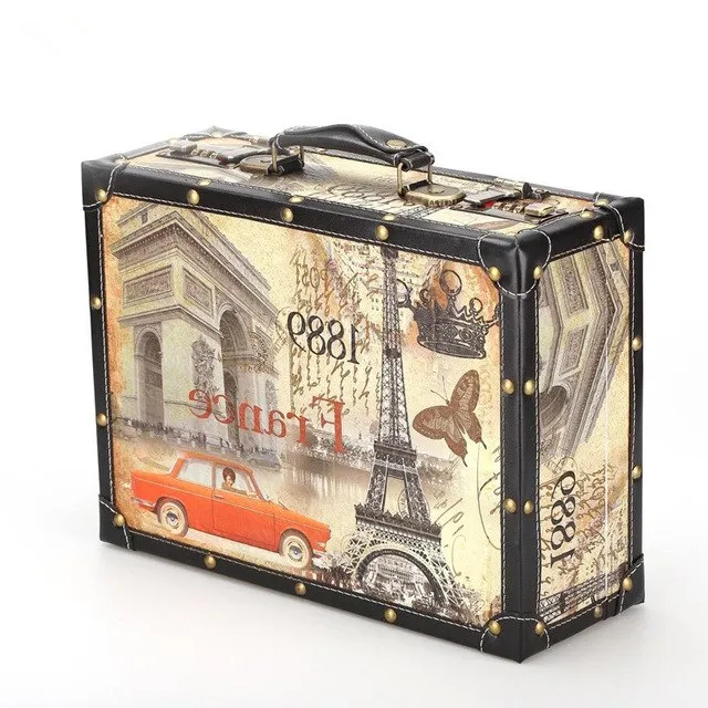 20 24 14 Inch Pu Wood Frame Universal Wheel Rolling Paris Style Carry-Ons Luggage Travel Case