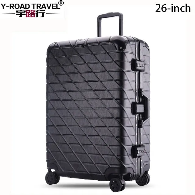 20 24 26 29''Aluminum Large Capacity Pc Shell Suitcase Tsa Lock Carry On Spinner Wheel Travel