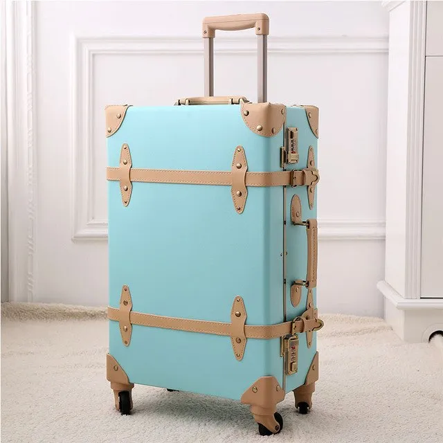 2018 New Luggage Fashion Spinner Rolling Suitcase Pu Genuine Wheels Digital Suitcase Protective