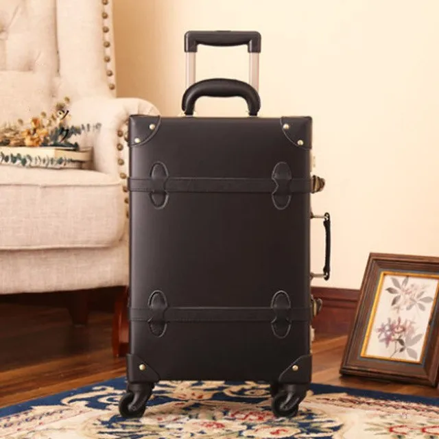 2018 New Luggage Rolling Spinner Travel Trolley Luggage Wheels Genuine Leather Tsa Lock Travel