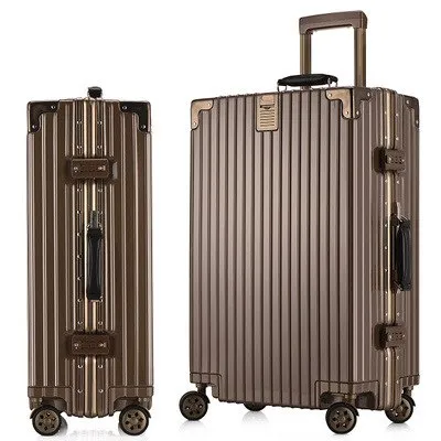 20''24''26''29Women Travel Luggage Aluminum&Pc Suitcase Boarding Case Rolling Luggage Case