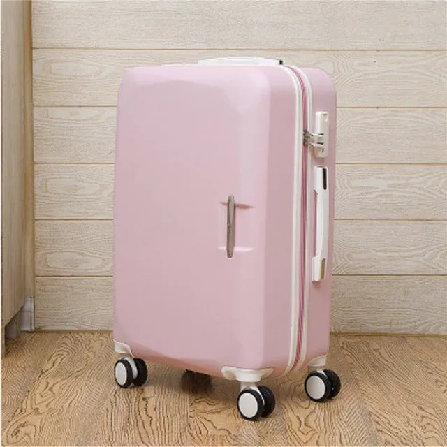 20"22"24"26"Carry-On Trolley Suitcase With Wheels Girl And Kids Pink Cute Luggage Travel Bag