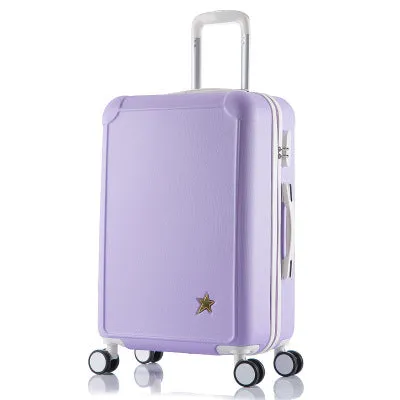 20"24 Inches Combination Lock Trolley Case Abs Students Women Travel Frosted  Luggage Rolling