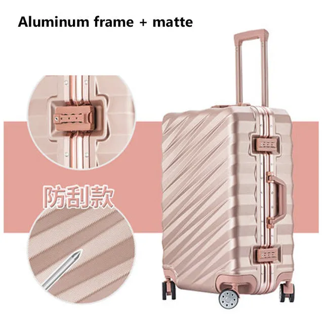 20"24"26"28" Aluminum Frame Luggage New Travel Suitcase With Spinner Rolling Trolley Case