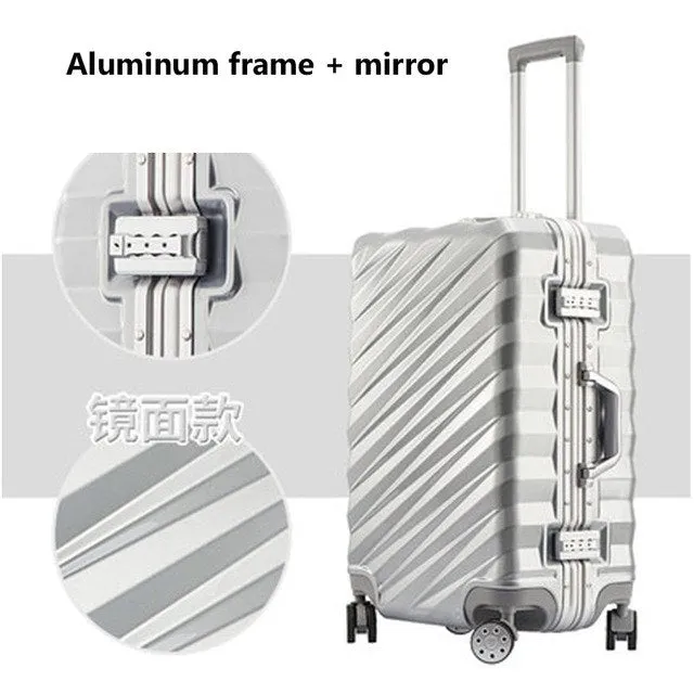 20"24"26"28" Aluminum Frame Luggage New Travel Suitcase With Spinner Rolling Trolley Case