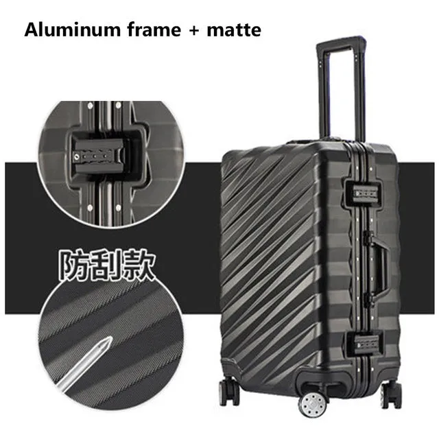 20"24"26"28" Aluminum Frame Luggage New Travel Suitcase With Spinner Rolling Trolley Case