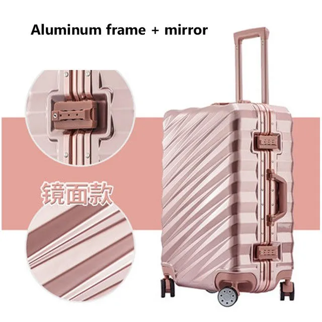 20"24"26"28" Aluminum Frame Luggage New Travel Suitcase With Spinner Rolling Trolley Case