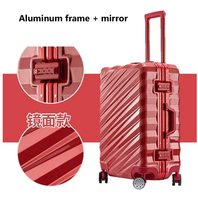 20"24"26"28" Aluminum Frame Luggage New Travel Suitcase With Spinner Rolling Trolley Case