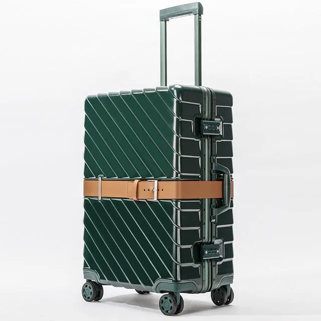 20"24"28" Carro Vintage Aluminum Luggage Maletas Rolling Hardside Cabin Koffer Travel Case