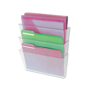 3-Pocket Wall File Starter Set, Letter, Clear