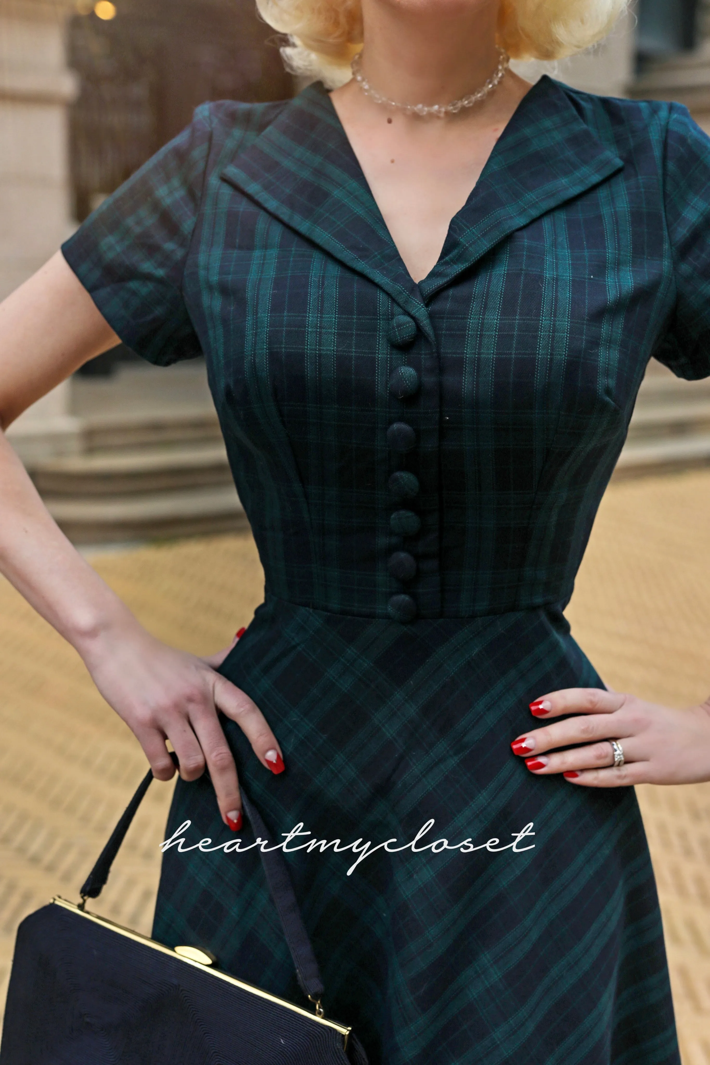 ABBY - retro plaid vintage dress 50s custom made