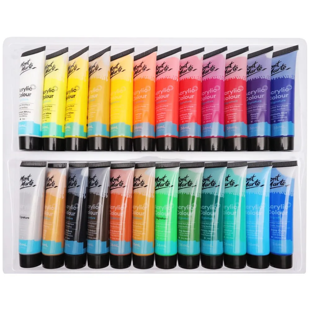 Acrylic Colour Paint Set Signature 24pc x 36ml (1.2oz)