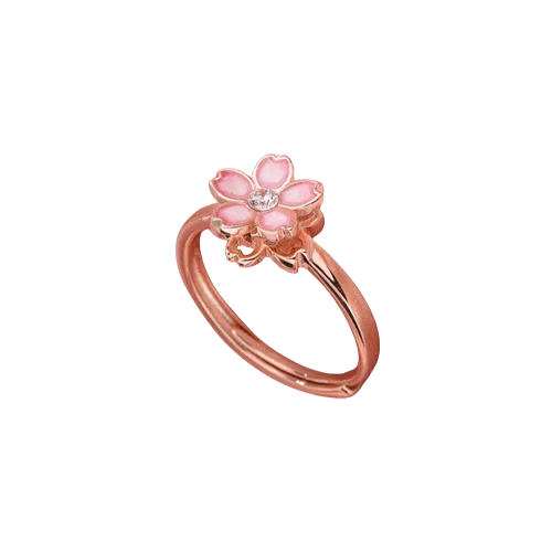 Adjustable Cherry Blossom Spinning Fidget Ring