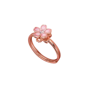 Adjustable Cherry Blossom Spinning Fidget Ring