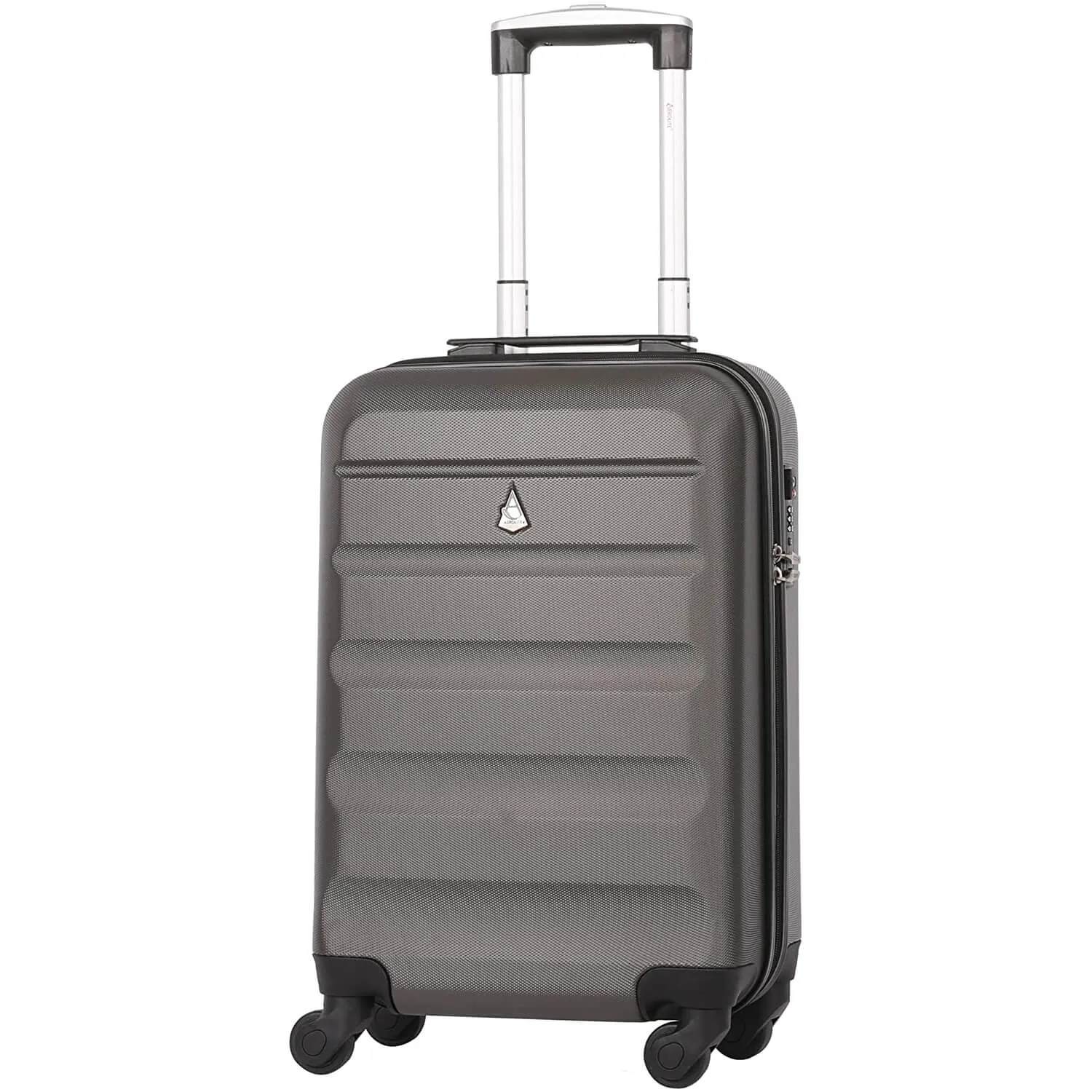 Aerolite 3 Piece Lightweight 4 Wheel ABS Hard Shell Luggage Suitcase Set with Built in TSA Combination Lock, 2 x 21" Cabin   1x Large 29", Charcoal