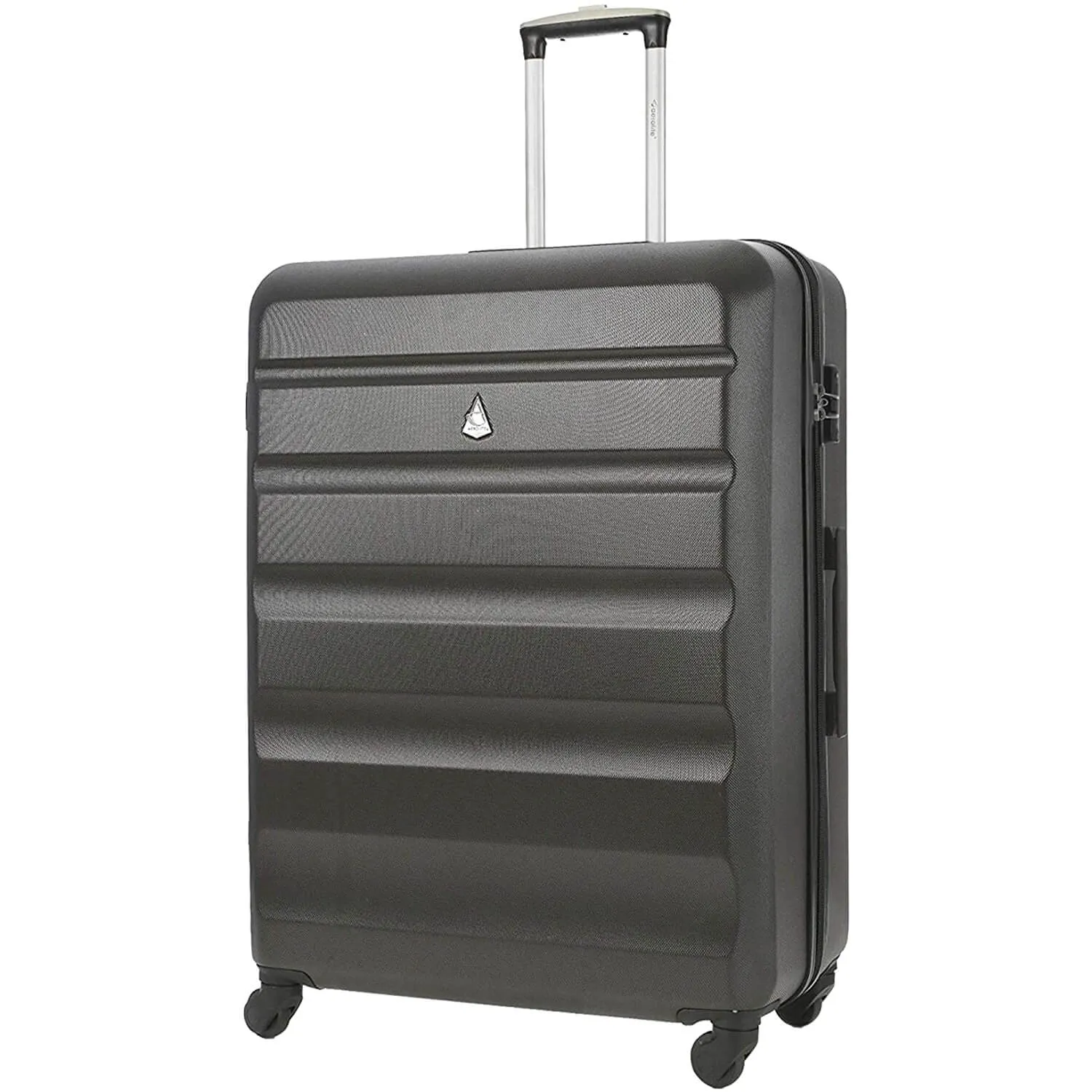 Aerolite 3 Piece Lightweight 4 Wheel ABS Hard Shell Luggage Suitcase Set with Built in TSA Combination Lock, 2 x 21" Cabin   1x Large 29", Charcoal