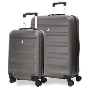 Aerolite 55cm (55x35x20cm) Lightweight Hard Shell 21" Cabin Suitcase   Aerolite 25" Medium (69x50x27cm) Suitcase, 82L with 8 Wheels