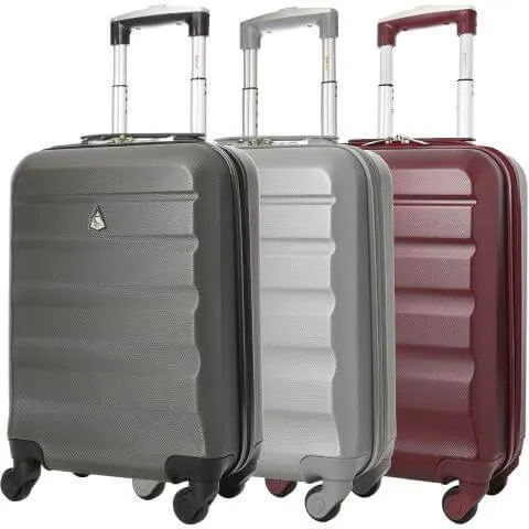 Aerolite (55x35x20cm) Lightweight Hard Shell Cabin Hand Luggage (x3 Set), Approved For Ryanair (Priority), easyJet (Flexi/Plus/Large Cabin)