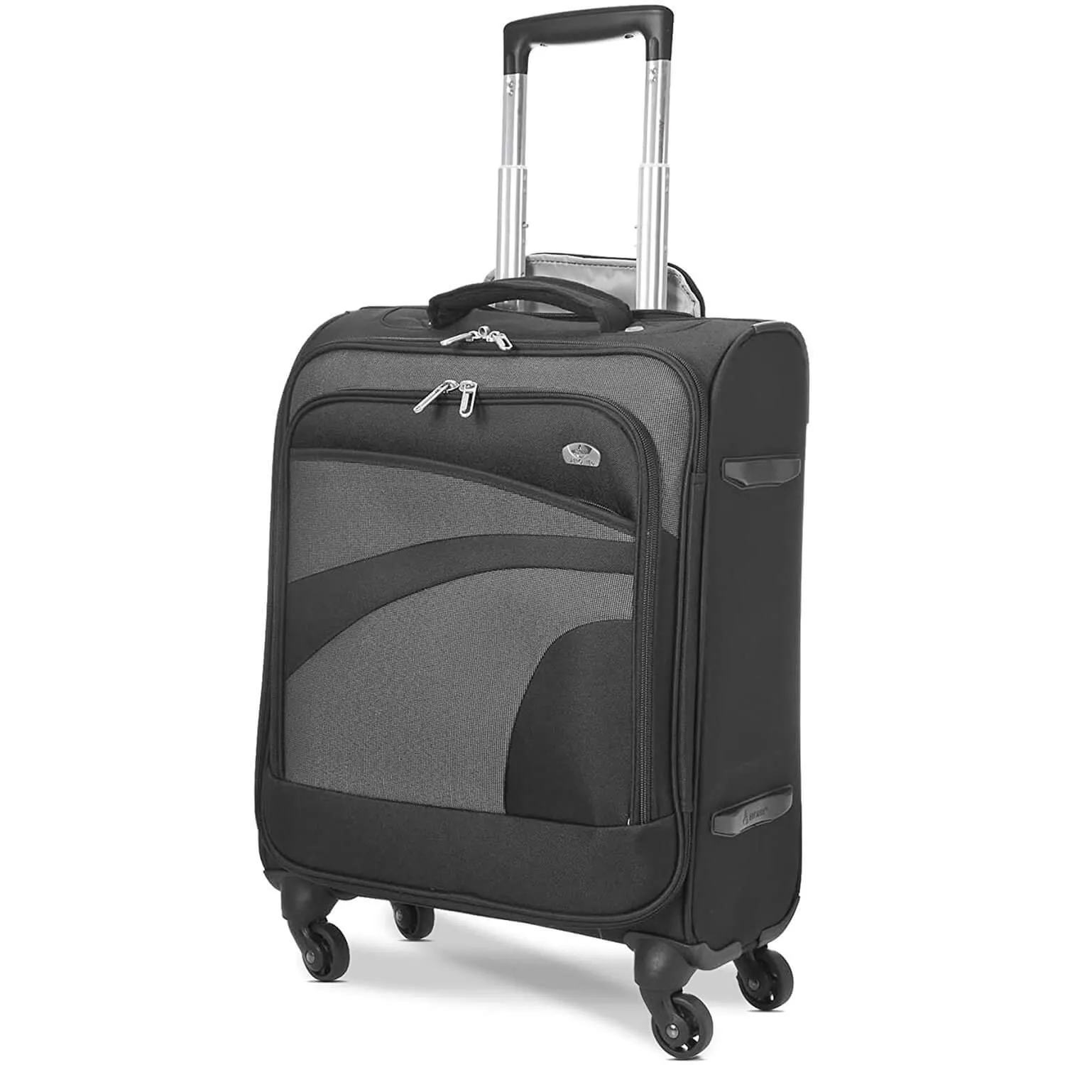 Aerolite 55x40x20 Ryanair Maximum Allowance 38L Lightweight Travel Carry On Hand Cabin Luggage Suitcase with 4 Wheels - Also Approved for Easyjet, British Airways, Jet2 and More (Black/Grey)