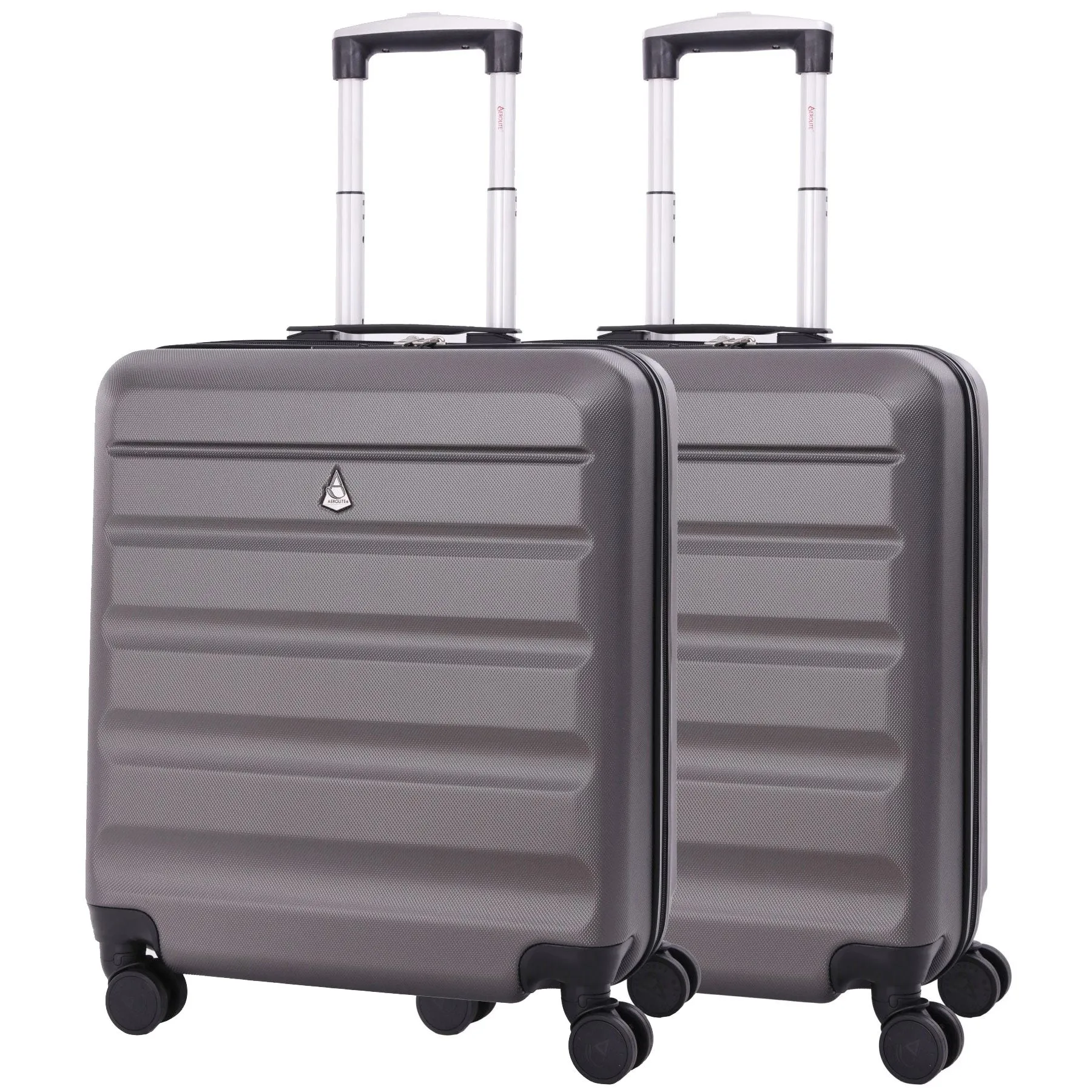 Aerolite 56x45x25cm Easyjet Large Cabin, British Airways, Jet2 Maximum Allowance 8 Wheel Suitcase, Ultra Lightweight Carry On Hand Cabin Luggage Suitcase with Built-In TSA Approved Lock, 57L Capacity (Set of 2)