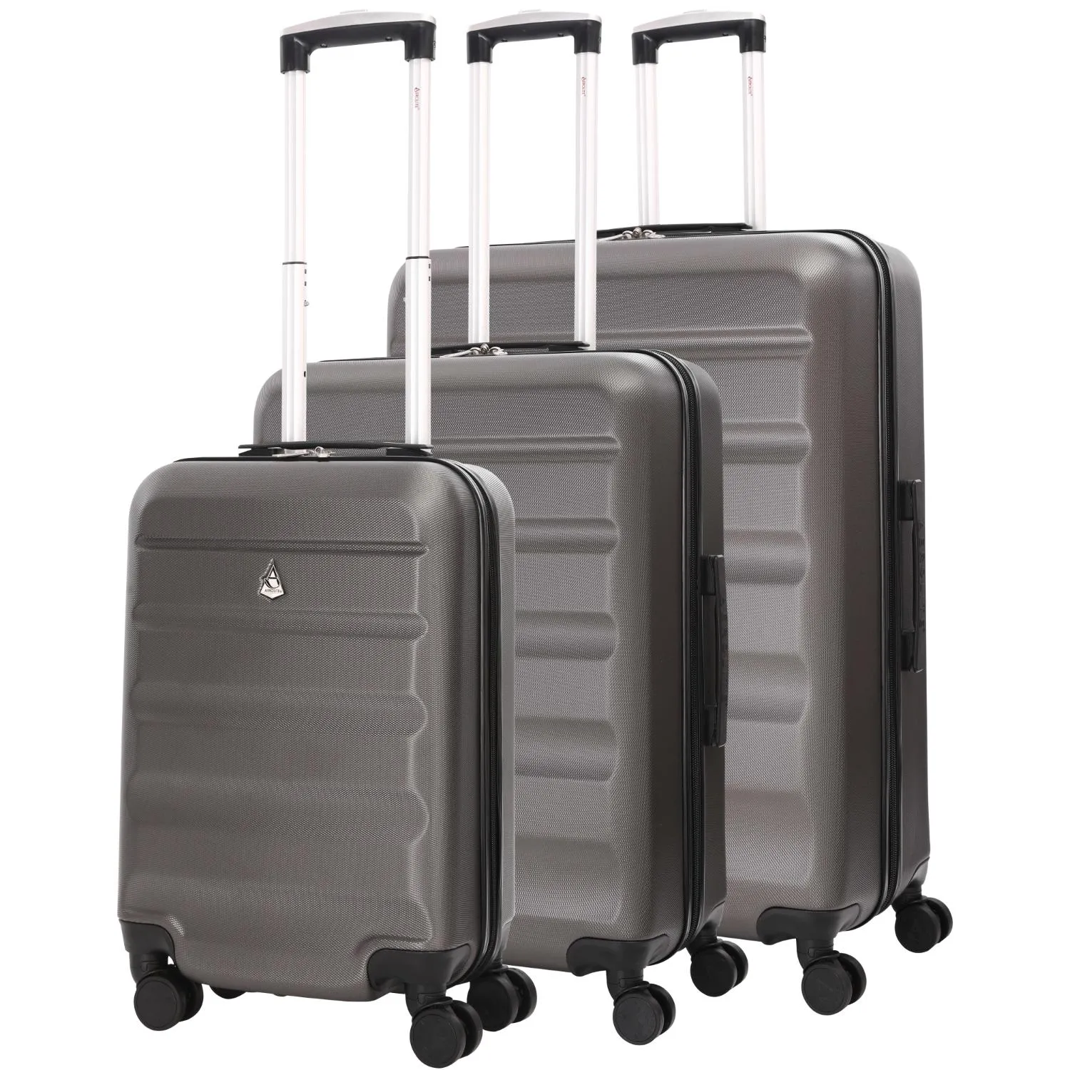 Aerolite Lightweight Hard Shell Suitcase Luggage Set with 4 Spinner Wheels (Cabin, Medium & Large)