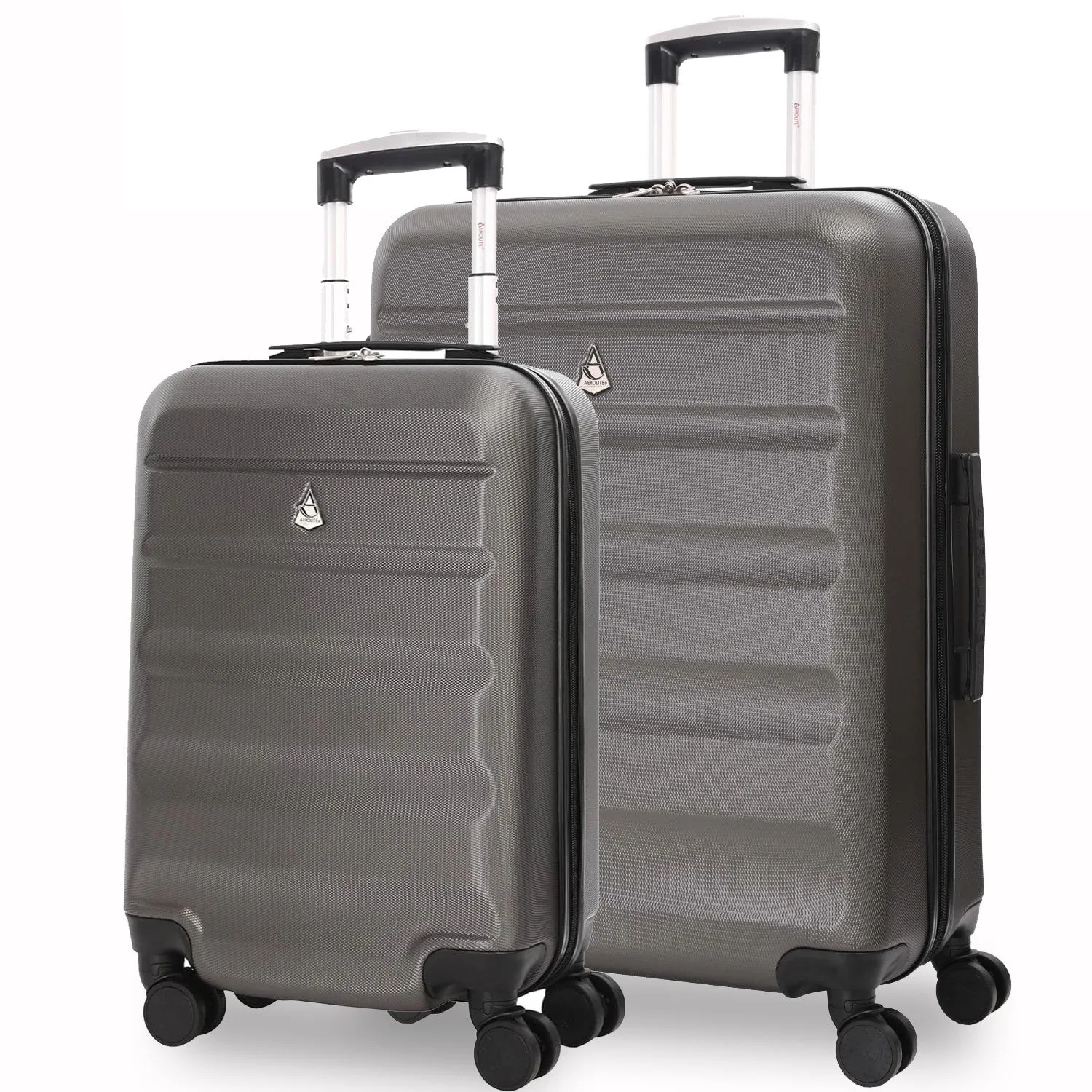 Aerolite Lightweight Hard Shell Suitcase Luggage Set with 4 Spinner Wheels (Cabin, Medium & Large)