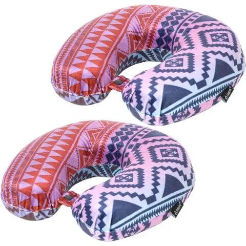 Aerolite Travel Pillow Neck Memory Foam Cushion (x2 Set)