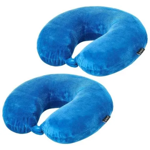 Aerolite Travel Pillow Neck Memory Foam Cushion (x2 Set)