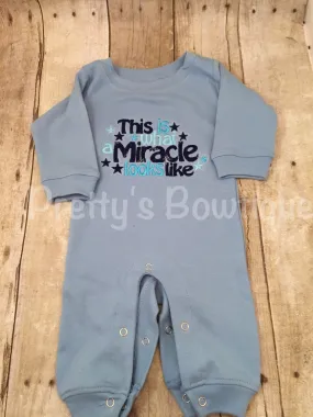 Baby Boy Outfit -- This is what a Miracle looks like Romper -- Newborn coming home outfit