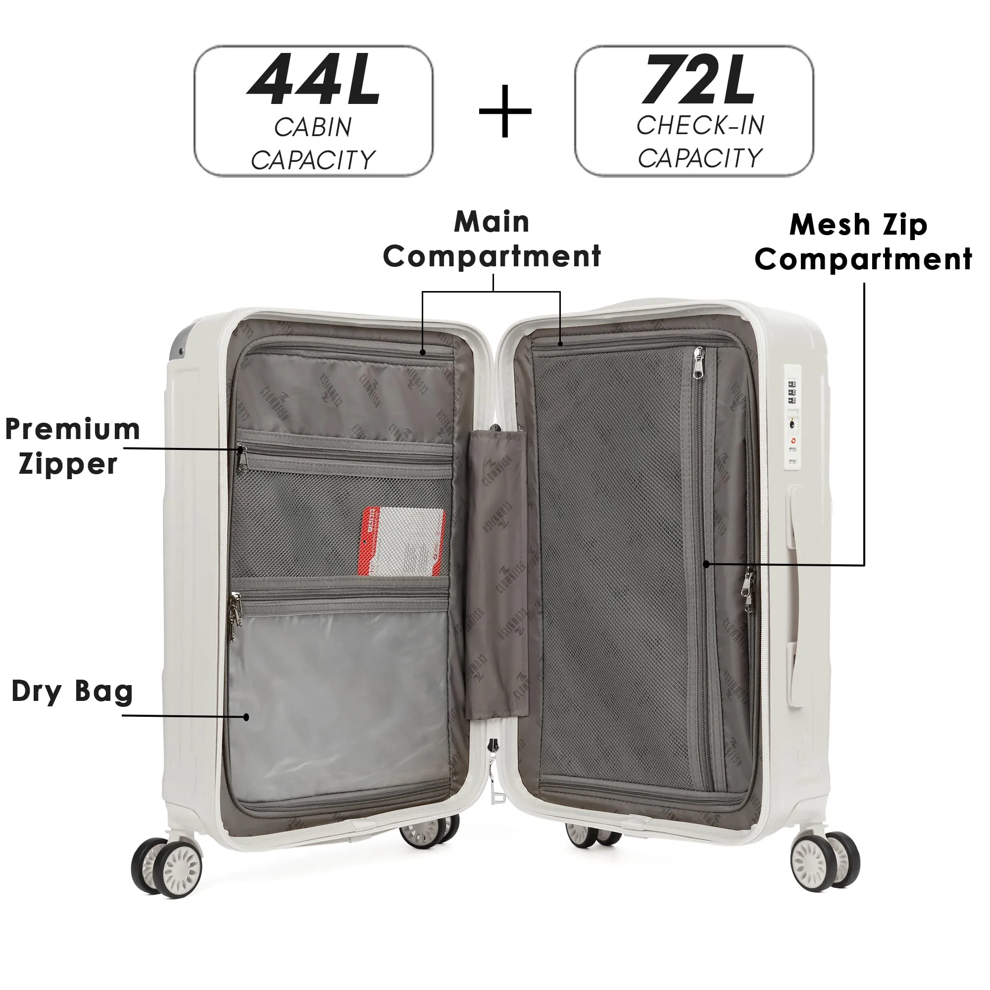 Ballard Series Set of 2 Trolley bags White (Small, Medium)