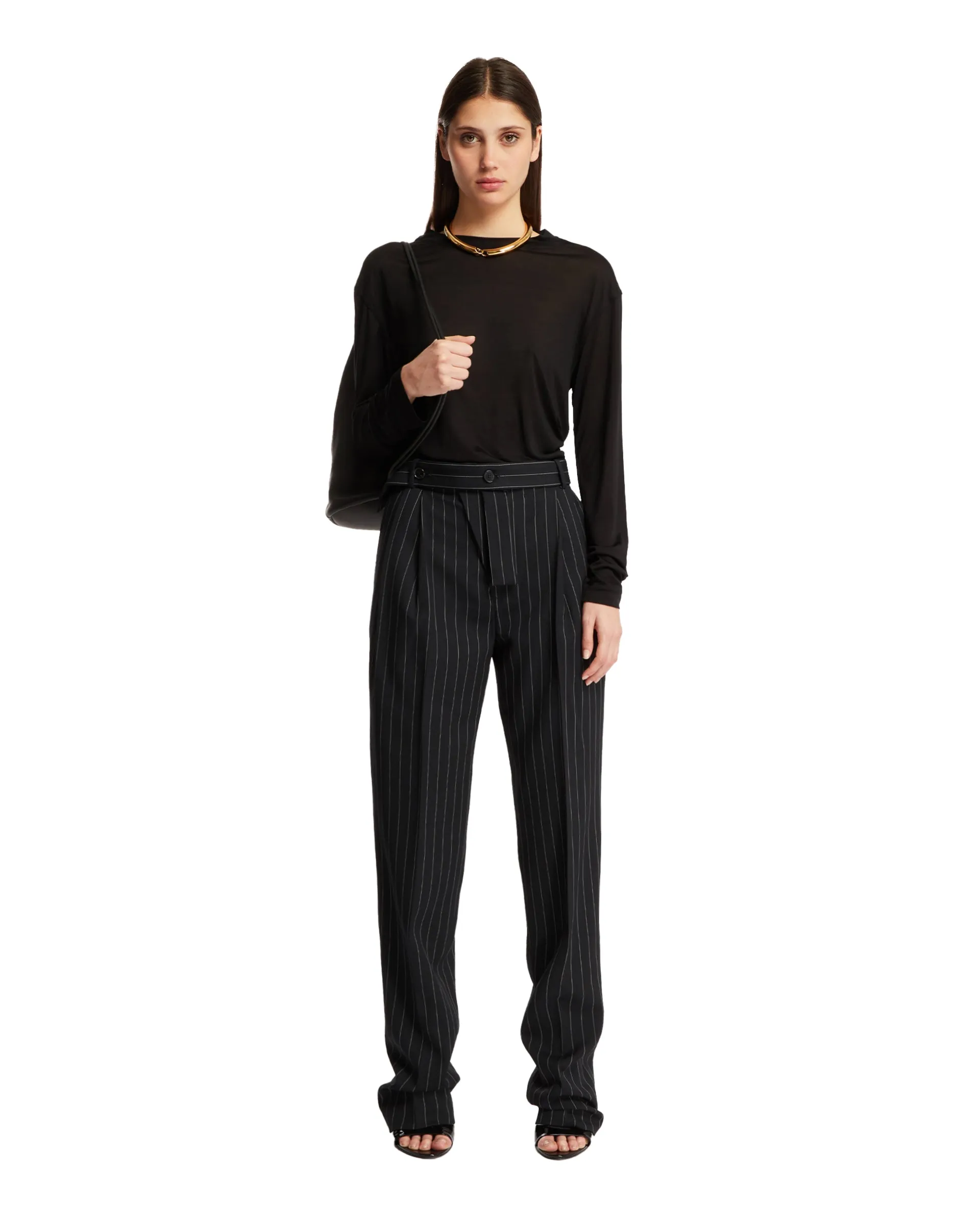 Black Belted Trousers