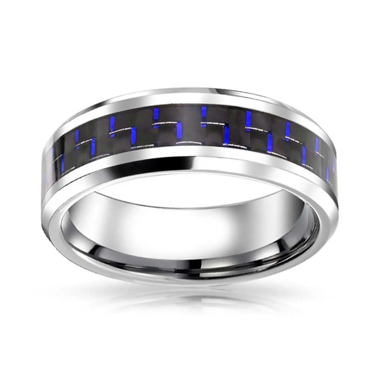 Blue Turquoise Couple Wedding Band Titanium Ring For Men 8MM