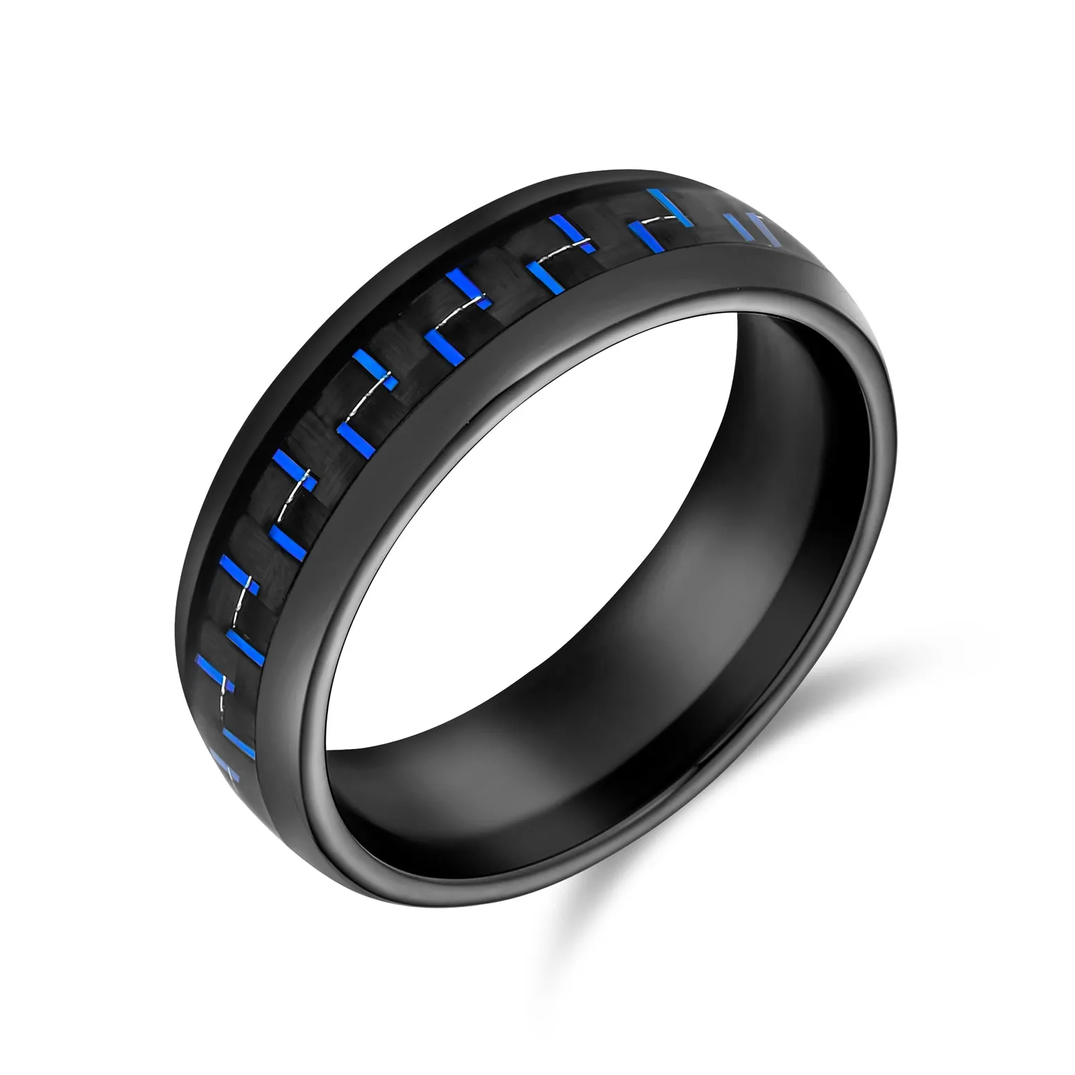 Blue Turquoise Couple Wedding Band Titanium Ring For Men 8MM