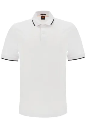 BOSS slim fit piqué polo shirt with tipped