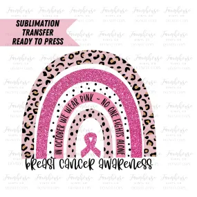 Breast Cancer Pink Leopard Rainbow Ready to Press Sublimation Transfer