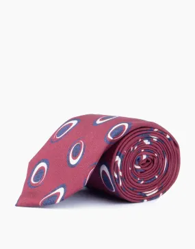 Burgundy Swirl Geometric Silk Tie